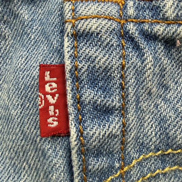 Levi’s High-Rise Distressed Light Blue Denim Shorts, Size 31 - Picture 6 of 11